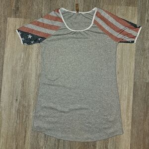 Casalee american flag short sleeve shirt fourth of July small